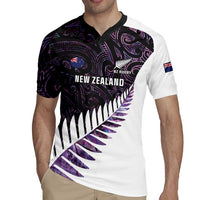 New Zealand Silver Fern Rugby Custom Rugby Jersey Go All Black Purple Maori Paua Shell - Polynesian Pride