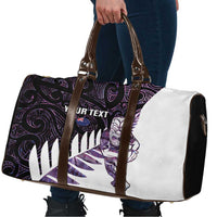 New Zealand Silver Fern Rugby Custom Travel Bag Go All Black Purple Maori Paua Shell - Polynesian Pride