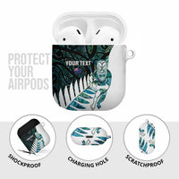 New Zealand Silver Fern Rugby Custom AirPods Case Go All Black Turquoise Maori Paua Shell - Polynesian Pride