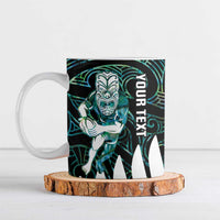 New Zealand Silver Fern Rugby Custom Ceramic Mug Go All Black Turquoise Maori Paua Shell - Polynesian Pride