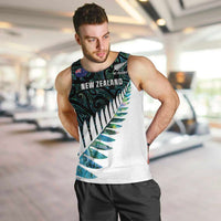 New Zealand Silver Fern Rugby Custom Men Tank Top Go All Black Turquoise Maori Paua Shell - Polynesian Pride