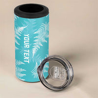 New Zealand Silver Fern Rugby Custom 4 in 1 Can Cooler Tumbler Go Aotearoa Champions Turquoise Version - Polynesian Pride