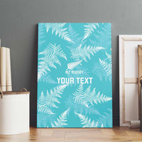 New Zealand Silver Fern Rugby Custom Canvas Wall Art Go Aotearoa Champions Turquoise Version - Polynesian Pride