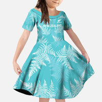 New Zealand Silver Fern Rugby Custom Family Matching Summer Maxi Dress and Hawaiian Shirt Go Aotearoa Champions Turquoise Version - Polynesian Pride