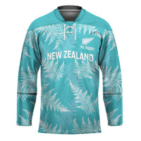 New Zealand Silver Fern Rugby Custom Hockey Jersey Go Aotearoa Champions Turquoise Version - Polynesian Pride