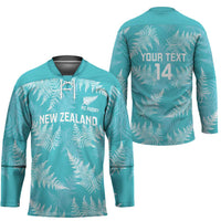 New Zealand Silver Fern Rugby Custom Hockey Jersey Go Aotearoa Champions Turquoise Version - Polynesian Pride