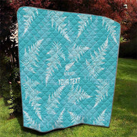 New Zealand Silver Fern Rugby Custom Quilt Go Aotearoa Champions Turquoise Version - Polynesian Pride