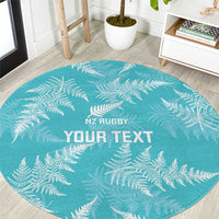 New Zealand Silver Fern Rugby Custom Round Carpet Go Aotearoa Champions Turquoise Version - Polynesian Pride