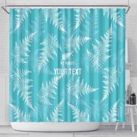 New Zealand Silver Fern Rugby Custom Shower Curtain Go Aotearoa Champions Turquoise Version - Polynesian Pride