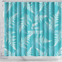 New Zealand Silver Fern Rugby Custom Shower Curtain Go Aotearoa Champions Turquoise Version - Polynesian Pride