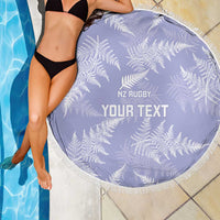 New Zealand Silver Fern Rugby Custom Beach Blanket Go Aotearoa Champions Purple Version - Polynesian Pride