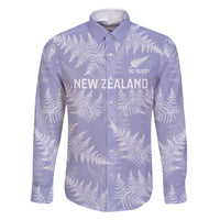 New Zealand Silver Fern Rugby Custom Family Matching Long Sleeve Bodycon Dress and Hawaiian Shirt Go Aotearoa Champions Purple Version - Polynesian Pride