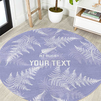 New Zealand Silver Fern Rugby Custom Round Carpet Go Aotearoa Champions Purple Version - Polynesian Pride