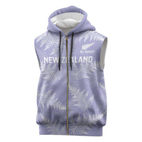 New Zealand Silver Fern Rugby Custom Sleeveless Zip Hoodie Go Aotearoa Champions Purple Version - Polynesian Pride