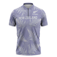 New Zealand Silver Fern Rugby Custom Zipper Polo Shirt Go Aotearoa Champions Purple Version - Polynesian Pride