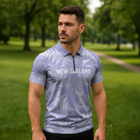 New Zealand Silver Fern Rugby Custom Zipper Polo Shirt Go Aotearoa Champions Purple Version - Polynesian Pride