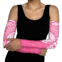 New Zealand Breast Cancer Awareness Arm Sleeves Maori Butterfly Pink Ribbon - Polynesian Pride