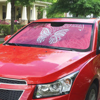New Zealand Breast Cancer Awareness Auto Sun Shade Maori Butterfly Pink Ribbon - Polynesian Pride