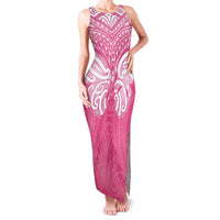 New Zealand Breast Cancer Awareness Family Matching Tank Maxi Dress and Hawaiian Shirt Maori Butterfly Pink Ribbon - Polynesian Pride