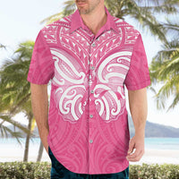 New Zealand Breast Cancer Awareness Hawaiian Shirt Maori Butterfly Pink Ribbon - Polynesian Pride
