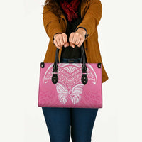 New Zealand Breast Cancer Awareness Leather Bag Maori Butterfly Pink Ribbon - Polynesian Pride