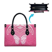 New Zealand Breast Cancer Awareness Leather Bag Maori Butterfly Pink Ribbon - Polynesian Pride