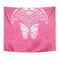 New Zealand Breast Cancer Awareness Tapestry Maori Butterfly Pink Ribbon - Polynesian Pride