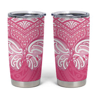 New Zealand Breast Cancer Awareness Tumbler Cup Maori Butterfly Pink Ribbon - Polynesian Pride