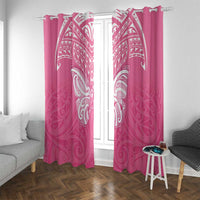 New Zealand Breast Cancer Awareness Window Curtain Maori Butterfly Pink Ribbon - Polynesian Pride