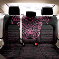 New Zealand Breast Cancer Awareness Back Car Seat Cover Maori Butterfly Pink Ribbon Black Version - Polynesian Pride