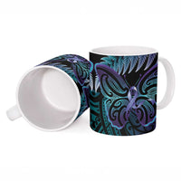 Suicide Prevention New Zealand Ceramic Mug Aotearoa Maori Butterfly Mix Silver Fern - Polynesian Pride