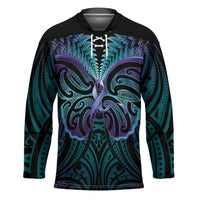 Suicide Prevention New Zealand Hockey Jersey Aotearoa Maori Butterfly Mix Silver Fern - Polynesian Pride