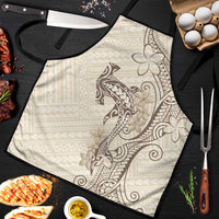 Beige Hawaii Apron Hammerhead Shark Tattoo Curve Polynesian - Polynesian Pride
