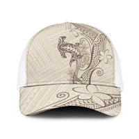 Beige Hawaii Baseball Net Cap Hammerhead Shark Tattoo Curve Polynesian LT14 One Size White Beige - Polynesian Pride