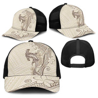 Beige Hawaii Baseball Net Cap Hammerhead Shark Tattoo Curve Polynesian LT14 - Polynesian Pride