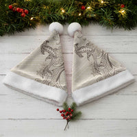 Beige Hawaii Christmas Santa Hat Hammerhead Shark Tattoo Curve Polynesian - Polynesian Pride