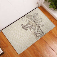 Beige Hawaii Rubber Doormat Hammerhead Shark Tattoo Curve Polynesian - Polynesian Pride