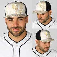 Gold and White Hawaii Baseball Net Cap Hammerhead Shark Tattoo Curve Polynesian LT14 - Polynesian Pride