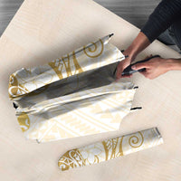 Gold and White Hawaii Umbrella Hammerhead Shark Tattoo Curve Polynesian - Polynesian Pride