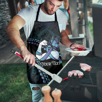 Personalised Polynesia Suicide Prevention Month Apron Brave Strong Butterfly Teal Purple Ribbon