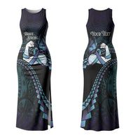 Personalised Polynesia Suicide Prevention Month Family Matching Tank Maxi Dress and Hawaiian Shirt Brave Strong Butterfly Teal Purple Ribbon