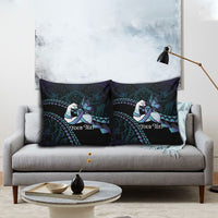 Personalised Polynesia Suicide Prevention Month Pillow Cover Brave Strong Butterfly Teal Purple Ribbon