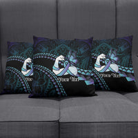 Personalised Polynesia Suicide Prevention Month Pillow Cover Brave Strong Butterfly Teal Purple Ribbon