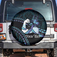 Personalised Polynesia Suicide Prevention Month Spare Tire Cover Brave Strong Butterfly Teal Purple Ribbon