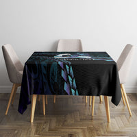 Personalised Polynesia Suicide Prevention Month Tablecloth Brave Strong Butterfly Teal Purple Ribbon