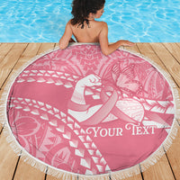 Personalised Polynesia Breast Cancer Awareness Beach Blanket Brave Strong Butterfly Pink Ribbon