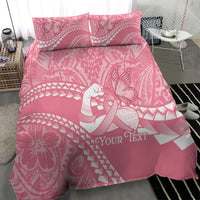 Personalised Polynesia Breast Cancer Awareness Bedding Set Brave Strong Butterfly Pink Ribbon