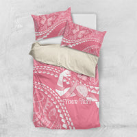 Personalised Polynesia Breast Cancer Awareness Bedding Set Brave Strong Butterfly Pink Ribbon