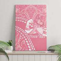 Personalised Polynesia Breast Cancer Awareness Canvas Wall Art Brave Strong Butterfly Pink Ribbon