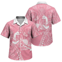 Personalised Polynesia Breast Cancer Awareness Family Matching Long Sleeve Bodycon Dress and Hawaiian Shirt Brave Strong Butterfly Pink Ribbon